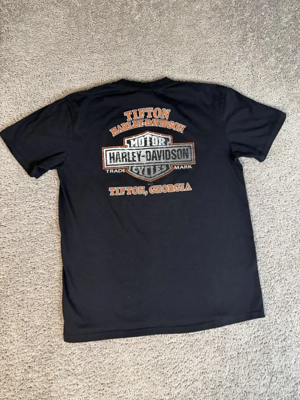 Harley-Davidson Shirt Mens L Black #1 Dad Graphic Crew Neck Cotton Tifton